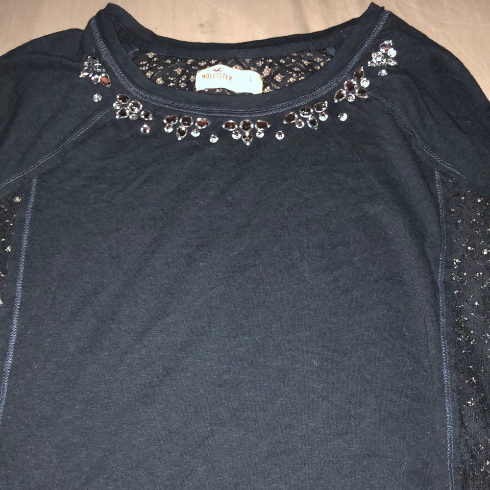 Blue long sleeve lightweight hollister shirt
